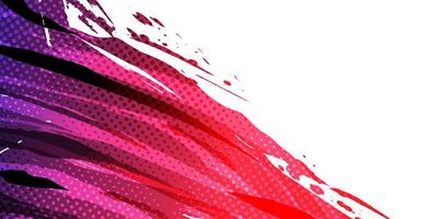 Abstract Sport Background with Blue and Red Gradient Brush. Grunge Brushstroke Element with Halftone Effect for Poster or Banner Design vector