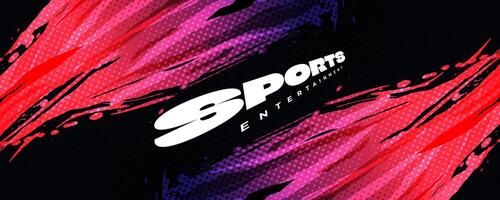 Abstract Sport Background with Blue and Red Gradient Brush. Grunge Brushstroke Element with Halftone Effect for Poster or Banner Design vector