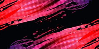 Abstract Sport Background with Blue and Red Gradient Brush. Grunge Brushstroke Element with Halftone Effect for Poster or Banner Design vector