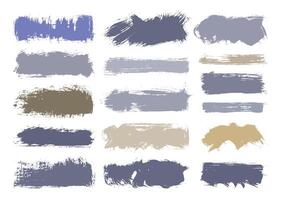 Abstract paint texture brushes element set. Rough brush strokes design bundle. Grunge painting graphic element. vector