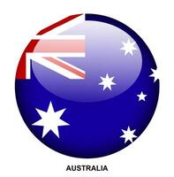 AUSTRALIA flag button on white background vector