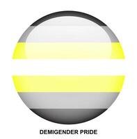 DEMIGENDER PRIDE flag button on white background vector