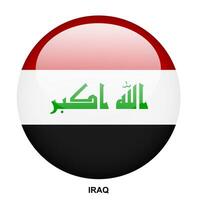IRAQ flag button on white background vector