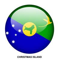 CHRISTMAS ISLAND flag button on white background vector
