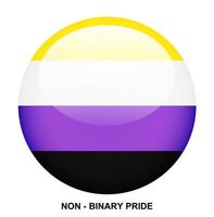 NON - BINARY PRIDE flag button on white background vector