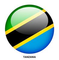 TANZANIA flag button on white background vector