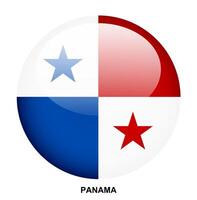PANAMA flag button on white background vector