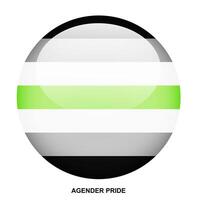 AGENDER PRIDE flag button on white background vector