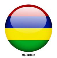 MAURITIUS flag button on white background vector
