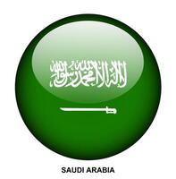 SAUDI ARABIA flag button on white background vector