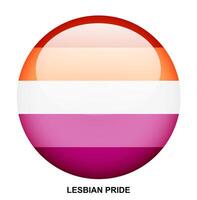 LESBIAN PRIDE flag button on white background vector