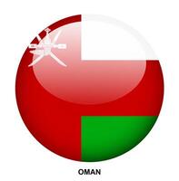 OMAN flag button on white background vector