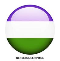 GENDERQUEER PRIDE flag button on white background vector