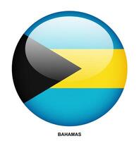 BAHAMAS flag button on white background vector