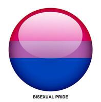 BISEXUAL PRIDE flag button on white background vector
