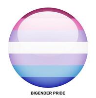 BIGENDER PRIDE flag button on white background vector