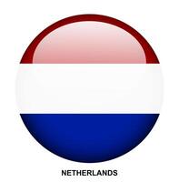 NETHERLANDS flag button on white background vector