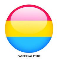PANSEXUAL PRIDE flag button on white background vector