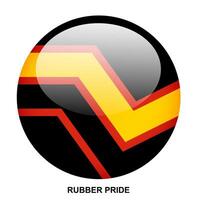 RUBBER PRIDE flag button on white background vector