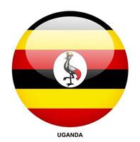 UGANDA button flag on white background vector