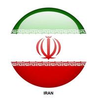 IRAN flag button on white background vector