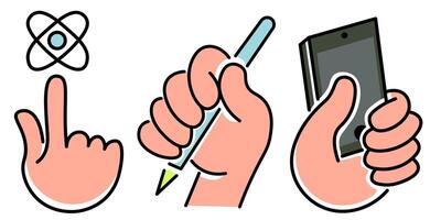 hands sticker set vector