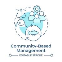 Community-based management soft blue concept icon. Social organization, fisheries control. Round shape line illustration. Abstract idea. Graphic design. Easy to use in infographic, presentation vector