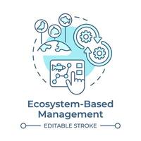 Ecosystem-based management soft blue concept icon. Ecology preservation, aquatic resources. Round shape line illustration. Abstract idea. Graphic design. Easy to use in infographic, presentation vector