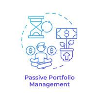Passive portfolio management blue gradient concept icon. Long term investment. Income generation, money tree. Round shape line illustration. Abstract idea. Graphic design. Easy to use in infographic vector