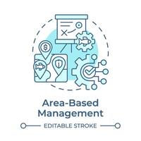 Area-based management soft blue concept icon. Oceanographic map, bathymetry analysis. Round shape line illustration. Abstract idea. Graphic design. Easy to use in infographic, presentation vector