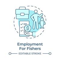 Employment for fishers soft blue concept icon. Management organization, documentation. Round shape line illustration. Abstract idea. Graphic design. Easy to use in infographic, presentation vector
