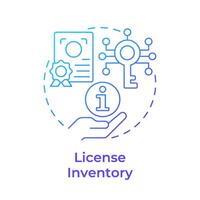 License inventory blue gradient concept icon. Software asset management. Compliance certificate. Round shape line illustration. Abstract idea. Graphic design. Easy to use in infographic, presentation vector