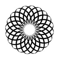 Black round abstract pattern on white background vector