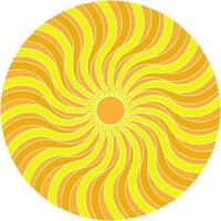 Round yellow pattern in the form of a sun on a white background vector
