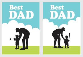 Father's Day cards that communicate activities together in the form of images. father's day template can be customized Suitable for posters, covers, vector