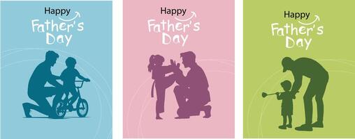 Father's Day cards that communicate activities together in the form of images. father's day template can be customized Suitable for posters, covers, vector