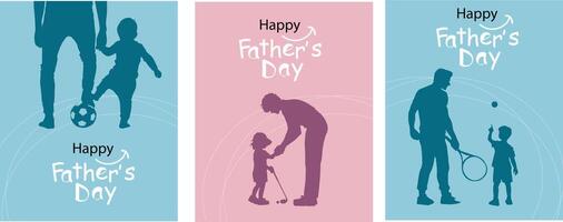 Father's Day cards that communicate activities together in the form of images. father's day template can be customized Suitable for posters, covers, vector
