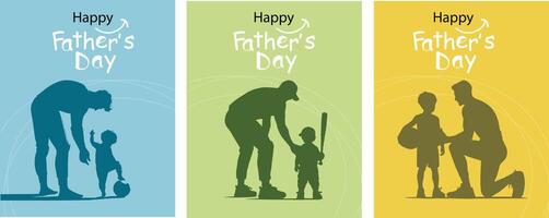 Father's Day cards that communicate activities together in the form of images. father's day template can be customized Suitable for posters, covers, vector