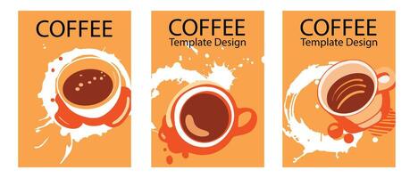 Coffee design file template abstract painting, For use in designing banners, menus, posters, packaging and for social media. vector