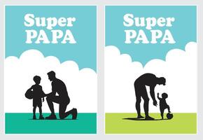 Father's Day cards that communicate activities together in the form of images. father's day template can be customized Suitable for posters, covers, vector