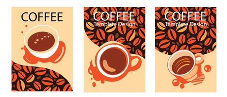 Coffee design file template abstract painting, For use in designing banners, menus, posters, packaging and for social media. vector