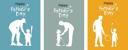 Father's Day cards that communicate activities together in the form of images. father's day template can be customized Suitable for posters, covers, vector