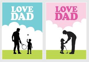 Father's Day cards that communicate activities together in the form of images. father's day template can be customized Suitable for posters, covers, vector
