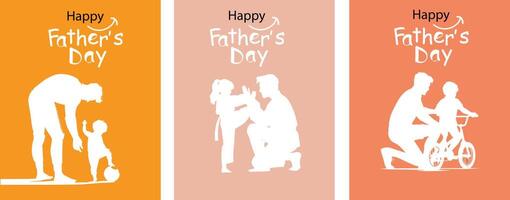 Father's Day cards that communicate activities together in the form of images. father's day template can be customized Suitable for posters, covers, vector