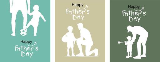 Father's Day cards that communicate activities together in the form of images. father's day template can be customized Suitable for posters, covers, vector