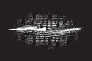 Abstract Wave Halftone Monochrome Texture - Black and White Design for Badges and Posters vector