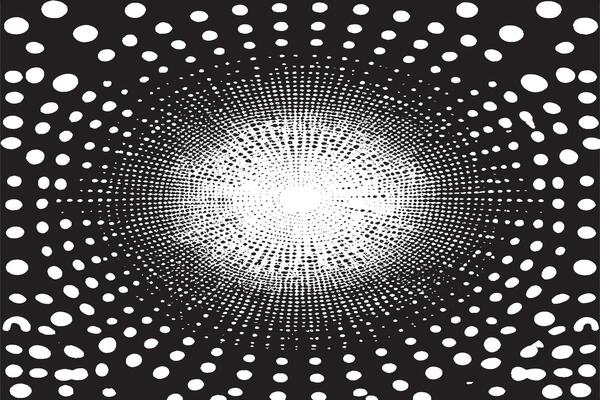 Linear Halftone Pattern with Circles and Speckles - Polka Dot Background
