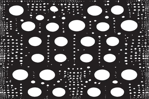 Linear Halftone Pattern with Circles and Speckles - Polka Dot Background