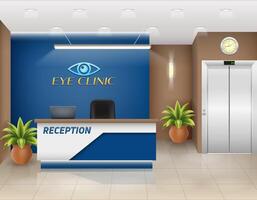 reception desk in the office workplace of a manager or administrator stock illustration vector