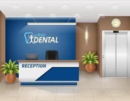 reception desk in the office workplace of a manager or administrator stock illustration vector